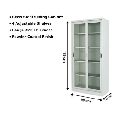 Glass Steel Sliding Cabinet
